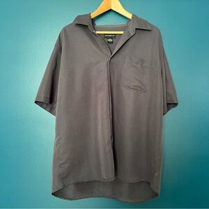 Vintage Grey Men's Short Sleeve Dress Shirt Large